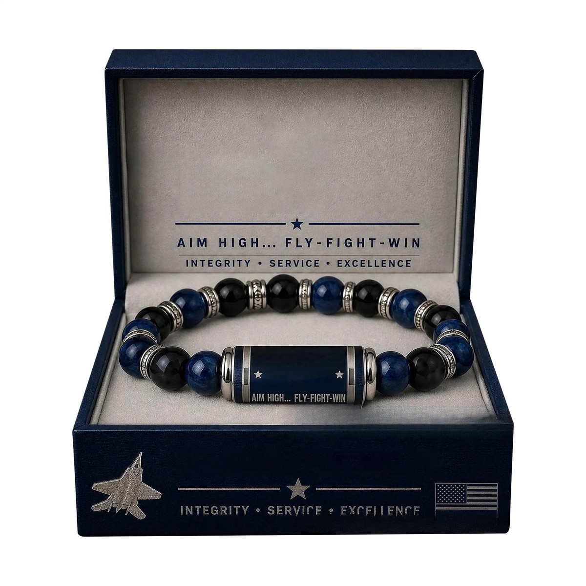 American US Beaded Bracelet, American Air FORCE Veteran Memorial Men Women Gift