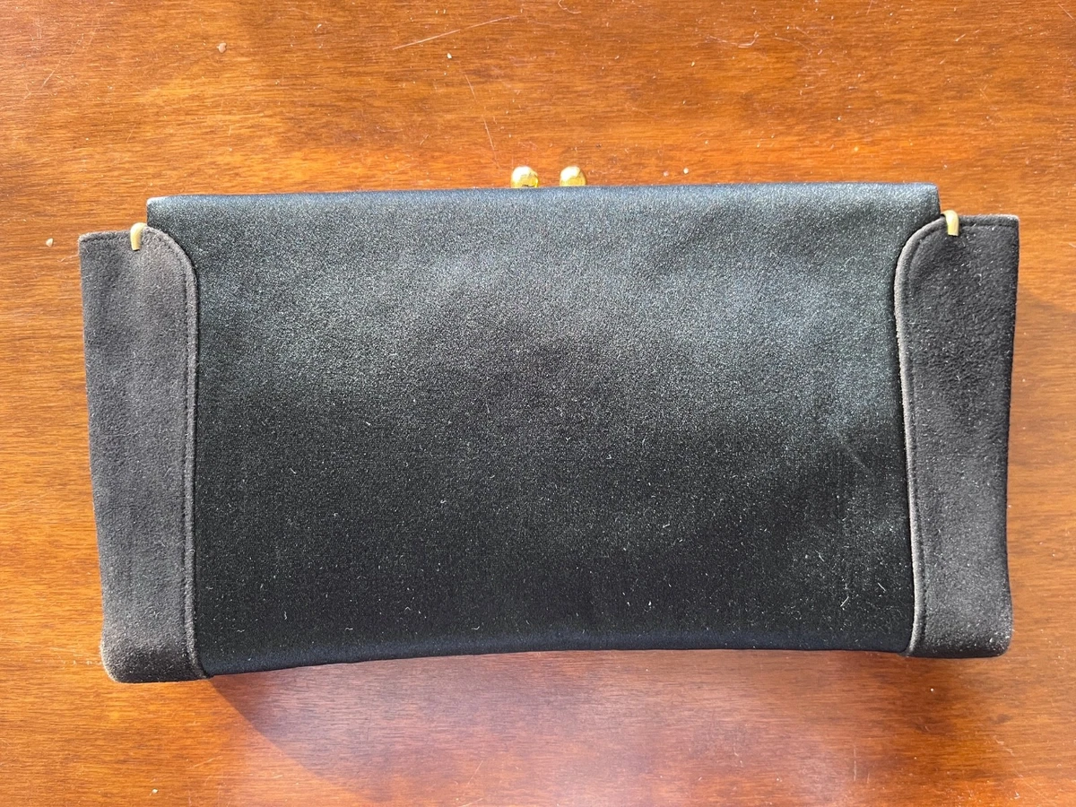 BAIGIO – Clutch Vintage Nera Con Perle E Fiori – Anni '20 – Borsa A Tracolla Con Catene Rimovibili – 22x14x7 Cm, Kisslock