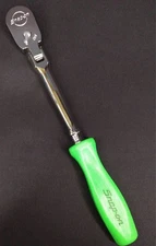 Snap-on THLFD72  1/4" Drive GREEN Hard Grip Long Flex Head Ratchet [Mint]