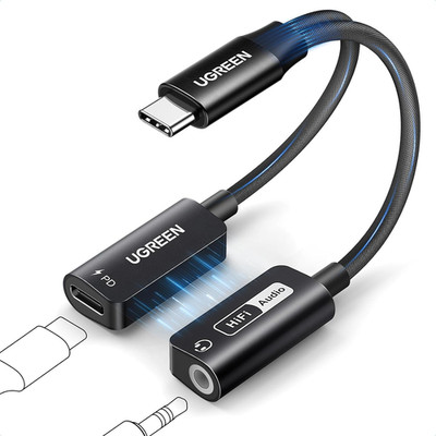 UGREEN Magnetic USB C to 3.5Mm Audio Adapter and Charger 2 in 1 Hi-Res 32Bit/384