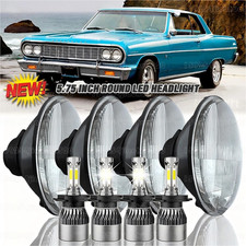 4pcs 5.75 5-34 Round Led Headlights Hilo For Chevy Chevelle 1964-1970 Malibu 4pcs 5.75 5-34 Round Led Headlights Hilo For Chevy Chevelle 1964-1970 Malibu