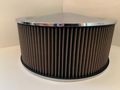 K&N 14  X  6 Round Chrome Air Filter Assembly drop base