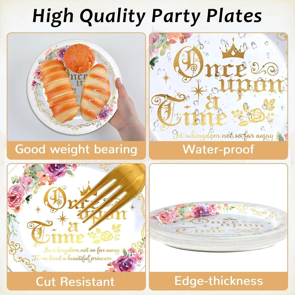 Набор посуды Fairytale Princess тарелки и салфетки Once Upon a Time Party pl... - Изображение 2 из 4