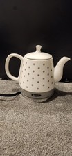 Bella Ceramic Electric Tea Kettle .8 Liter Capacity polkadot Gray/White