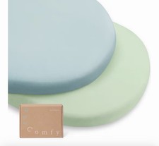 PurComfy Supersoft Fitted Bassinet Bamboo Sheets 2 pack Blue Green NEW