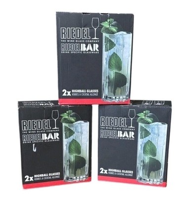 Riedel Fine Crystal Highball Glasses (Set of 6) GIFT Cocktail Party NEW 