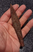 RARE AMERICAN PLAINS INDIAN STEEL ARROWHEAD 5" RUSTY AS FOUND 