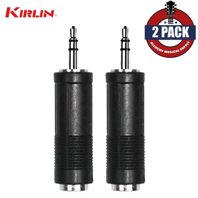 2-PACK Kirlin 2612 X2P 3.5mm TRS Male to 1/4'' TRS Female Cable Adapter