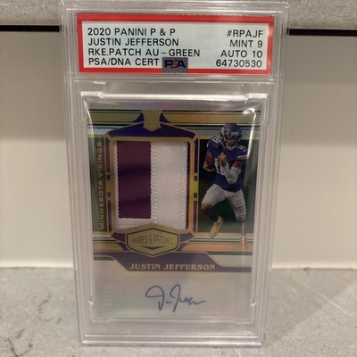2020 Justin Jefferson Plates & Patches Auto - /10 - PSA 9 / 10 Auto