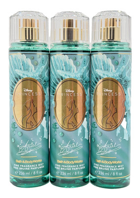 NEW Bath & Body Works Lot 3 Bottles Disney Princess Ariel Fragrance Mist 8 oz