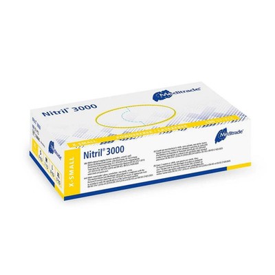Meditrade Nitril 3000 Nitrilhandschuh - XL / Weiß | Packung (100 Handschuhe)