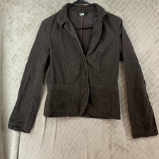 J Crew Womens 6 Corduroy Blazer Jacket Dark Brown Button Front 100 Cotton