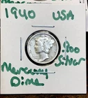 1940 Mercury Dime - .900 90% Silver US Coin
