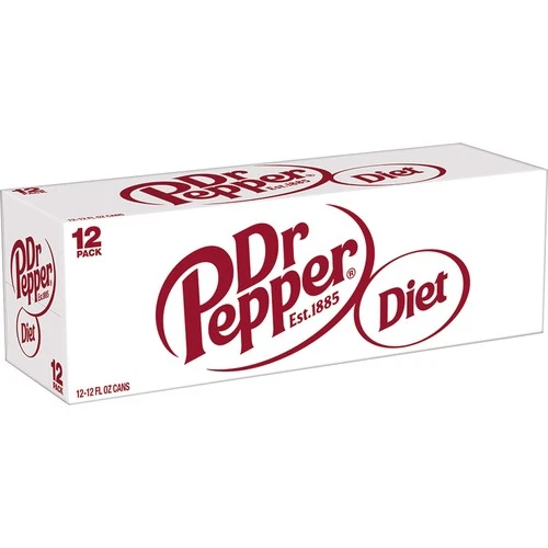 Diet Dr Pepper Soda, 12 fl oz cans, pack of 12