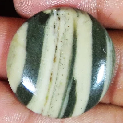 Natürlich Serpentine Rund Cabochon Lose Edelstein 38.85 Karat (27 x 27 X 05 MM) - Bild 1 von 4