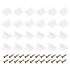 50Pcs 14x13x9mm Nylon Shelf Right Angle Brackets with Screws (White)