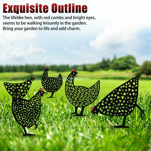 5X Ornements chicken yard ART Jardin Cour Pelouse Décoration Cadeau Pâques déco - Picture 4 of 9