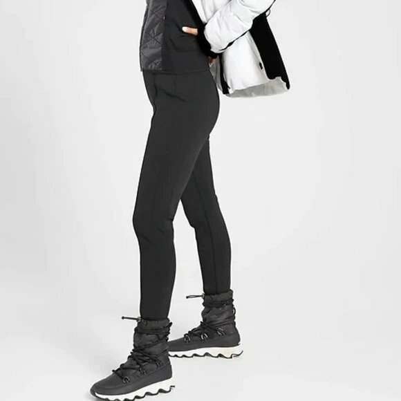 Athleta 0 XS Glacier Snow Skinny Pant II Black Lined Winter Sports Ski Pants
