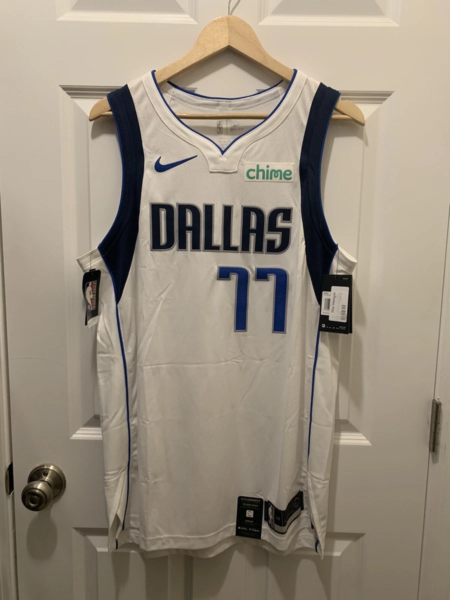 Original NBA Men's AU Blue Green White Dallas Mavericks #77 Luka Doncic  Players Court Authentic Jerseys