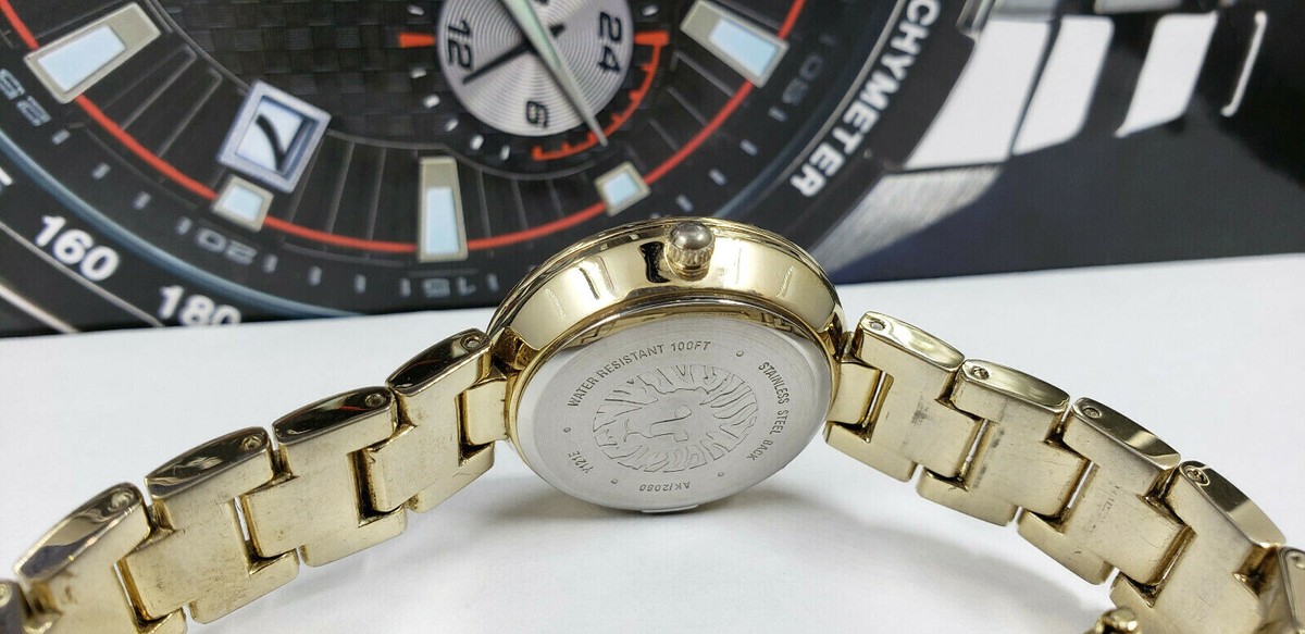 Anne Klein AK/2080 Diamond Black Dial Two Tone Stainless Steel Women\'s Watch S5 Anne Klein AK/2080 Diamond Black Dial Gold Tone Stainless  main image 3