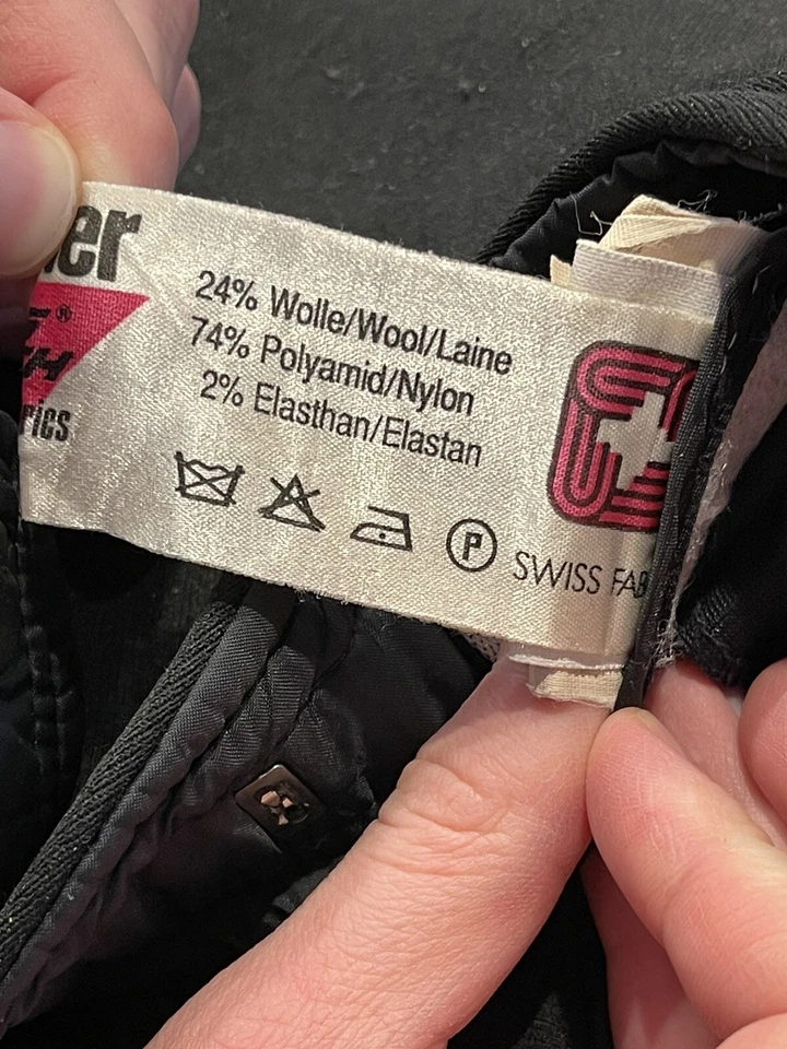 Винтажные женские лыжные штаны Roffe 32 черные сделано в США шерстяные шуллеры Швейцария - Изображение 4 из 4