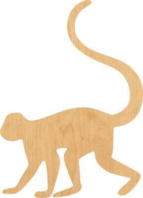Monkey 2 Laser Cut Out Wood Shape Craft Supply - Woodcraft Cutout