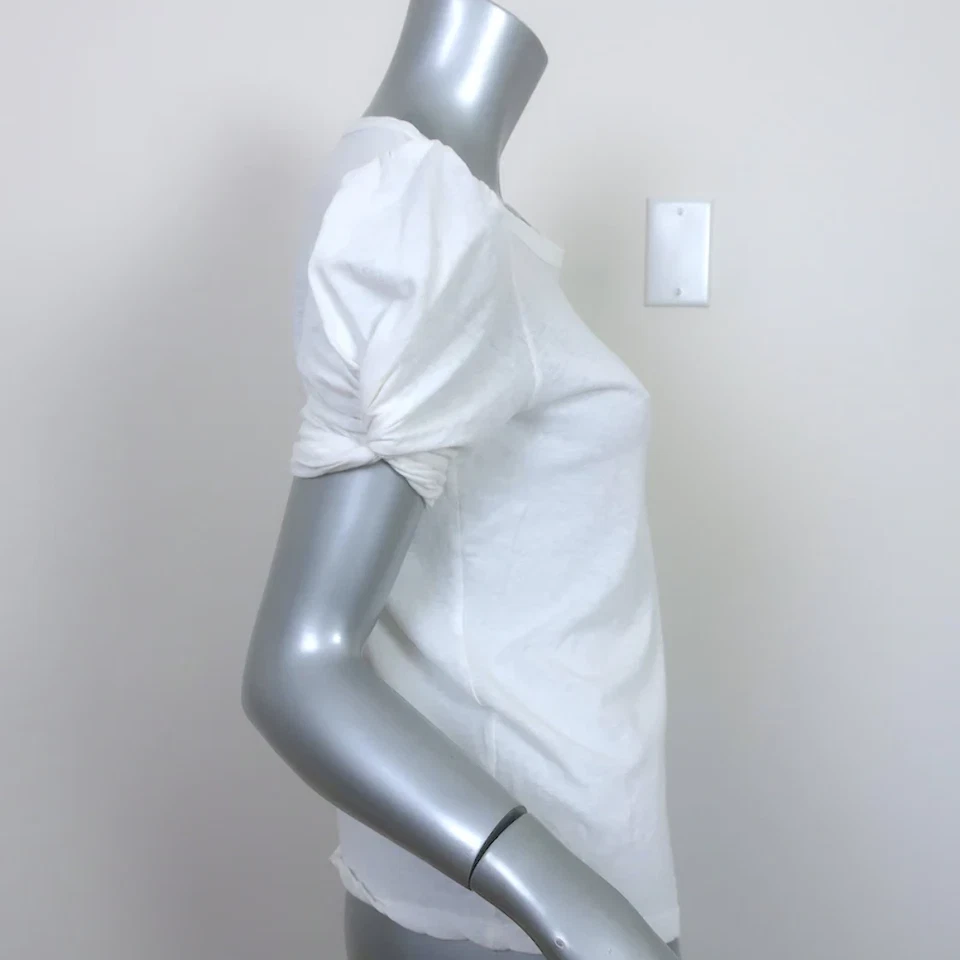 A.L.C. Camiseta Kati manga abullonada blanca algodón talla pequeña manga corta Foto 3 de 4