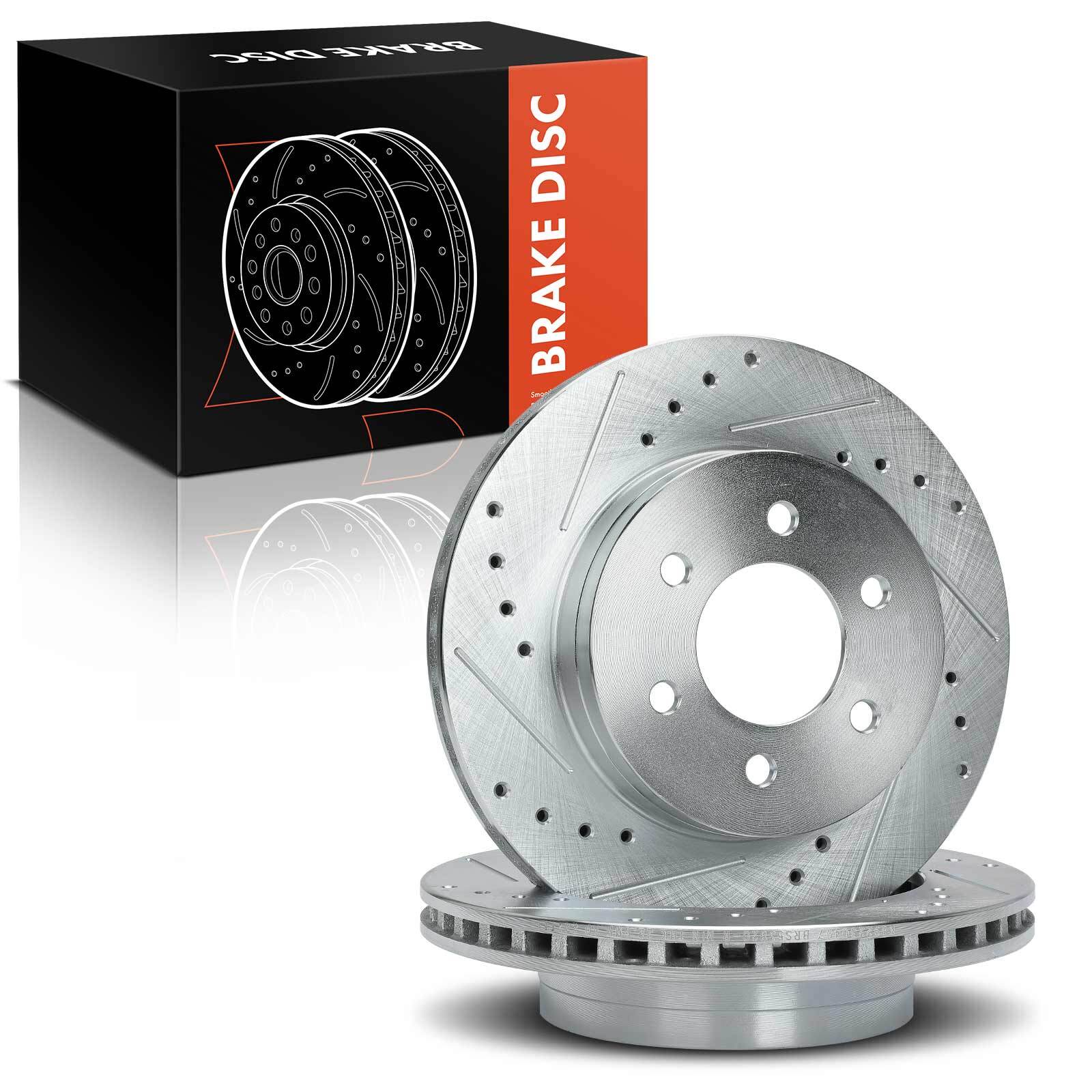 2Pcs Front Left & Right Drilled Brake Rotors for Dodge Dakota 1997-2002 ...
