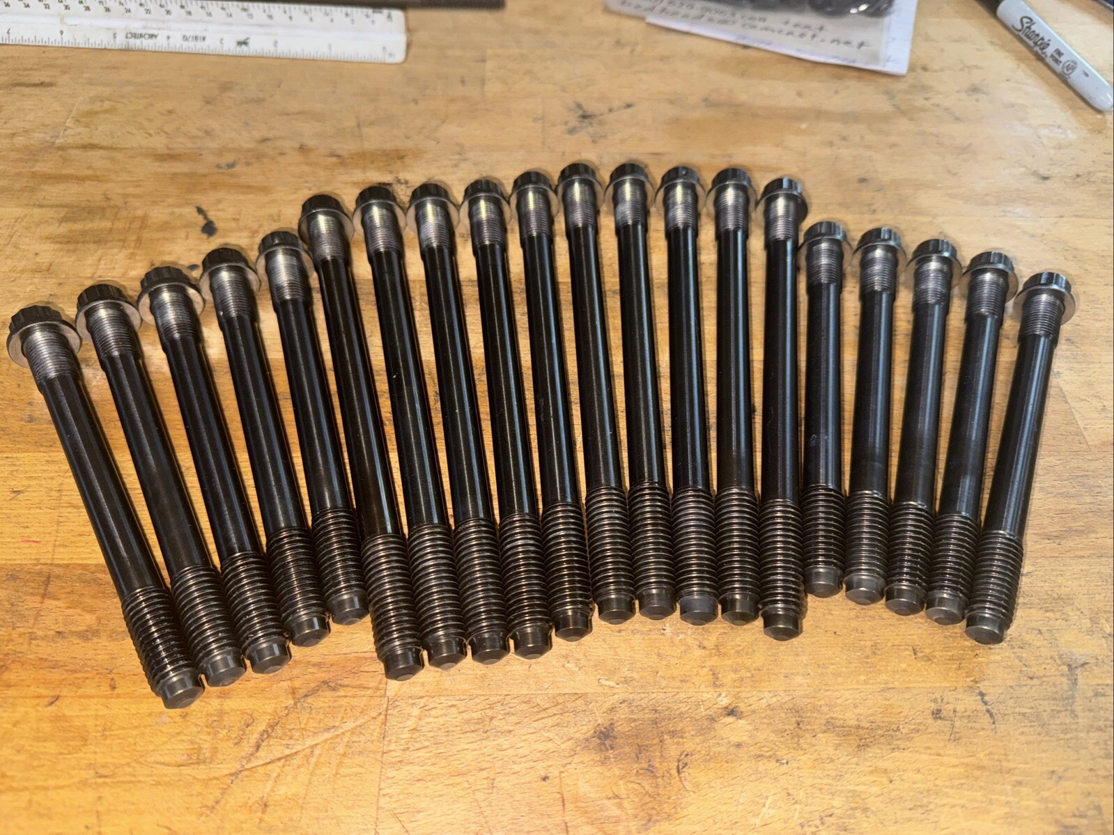 Nascar Roush Yates Ford R451 Block D3 Cylinder Head Studs fine thread 7 ...