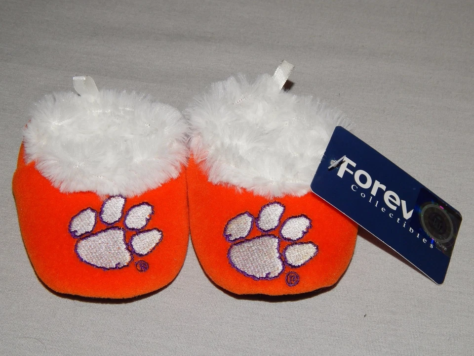 Clemson Tigers Baby Booties Orange Size 0-3 3-6 6-9 12-24 Months Slippers Shoes - Image 4 of 4