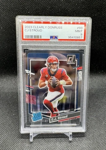 CJ Stroud PSA 9 2023 Panini Clearly Donruss Base Houston Texans Rookie RC