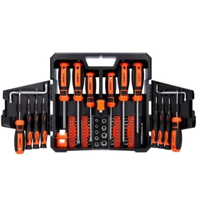 WELLCUT 63 Piece Magnetic Screwdriver Set Socket Bit Nut Driver Bits Precision Drivers