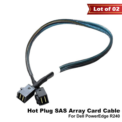 Lot of 2 Dell PowerEdge R240 3.5-inch x4 SFF-8643 PERC Mini-SAS HD Cable 882WV