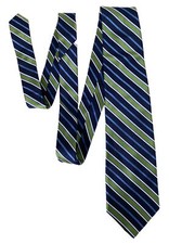 Arrow Blue Green Diagonal Striped USA Made Silk Neck Tie Necktie 57" 3.5"