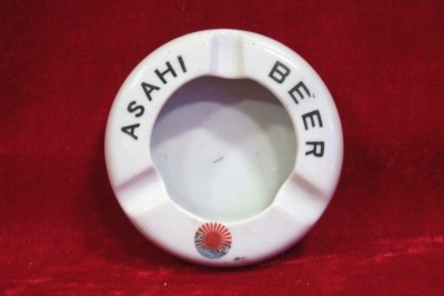 Asahi Beer Cigarette Ashtray Old Vintage Antique Collectible
