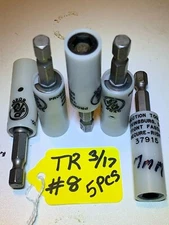 5-PCS-PRODUCTION TOOL-APEX- 7MM -NUT RUNNER -MAGNETIC- #37915-1 5/8" OAL   NEW