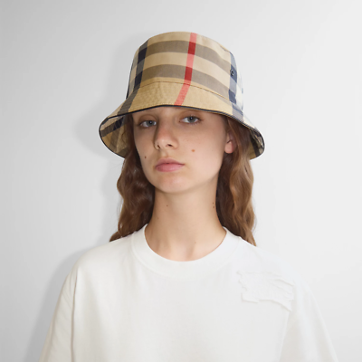 Authentic NEW BURBERRY UNI Beige EXAGGERATED Giant Check Canvas