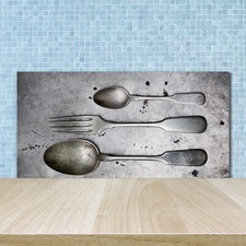 Tulup Kitchen Glass Splashback 100x50 Cutlery