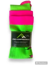 PRO COMPRESSION Athletic Performance Socks Sleeves Running Endurance Sport  L/XL