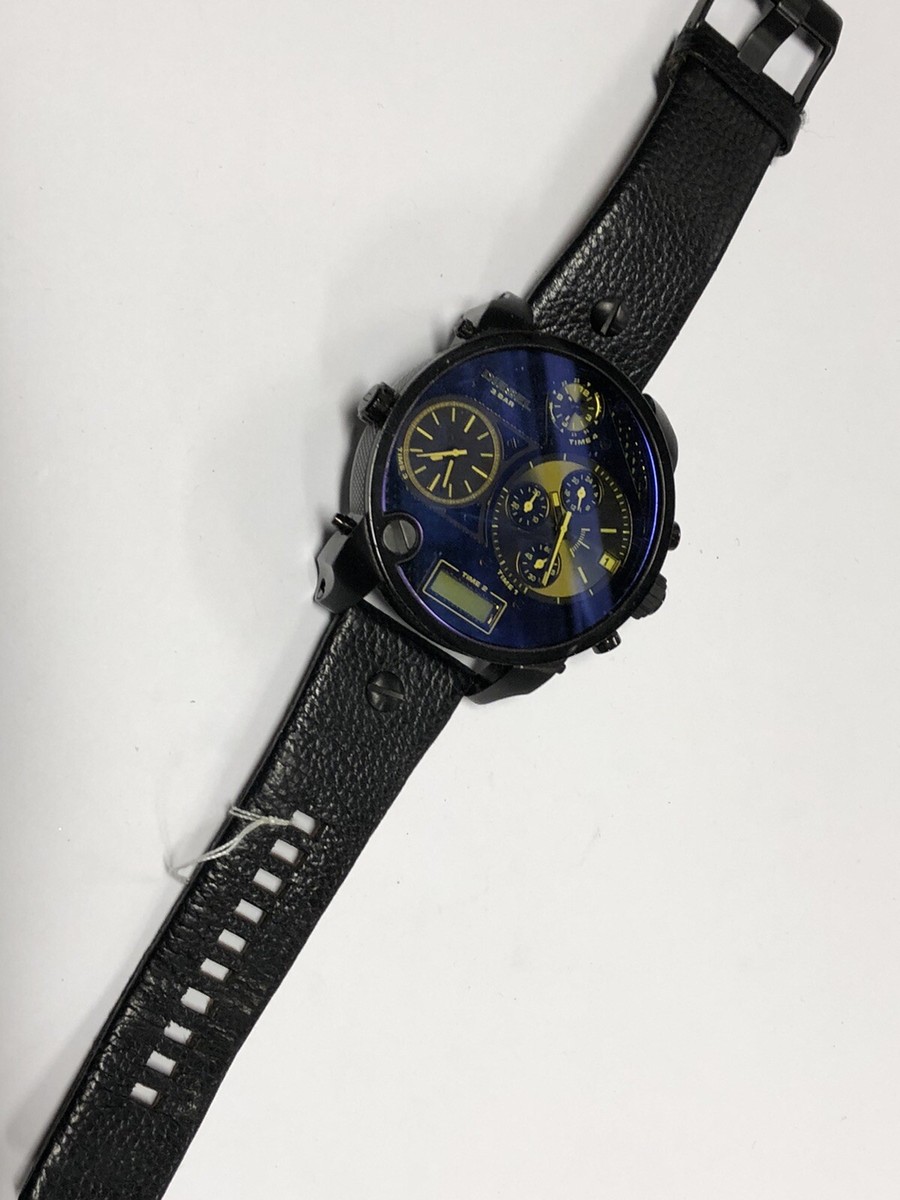Diesel Mens Watch Dz-7127 Big Face Leather Bands Stainless