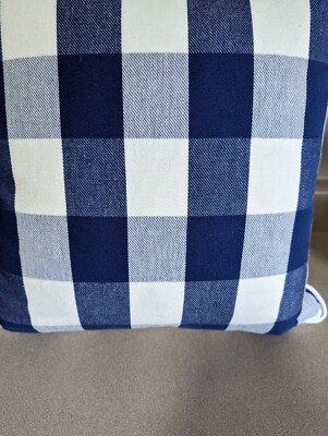 RALPH LAUREN Windowpane Check Reversing To Buffalo Check Throw Pillow 20 x 20''
