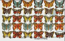 Mamelok English Vintage Style Scrap Die Cut - Colorful Butterflies  1761