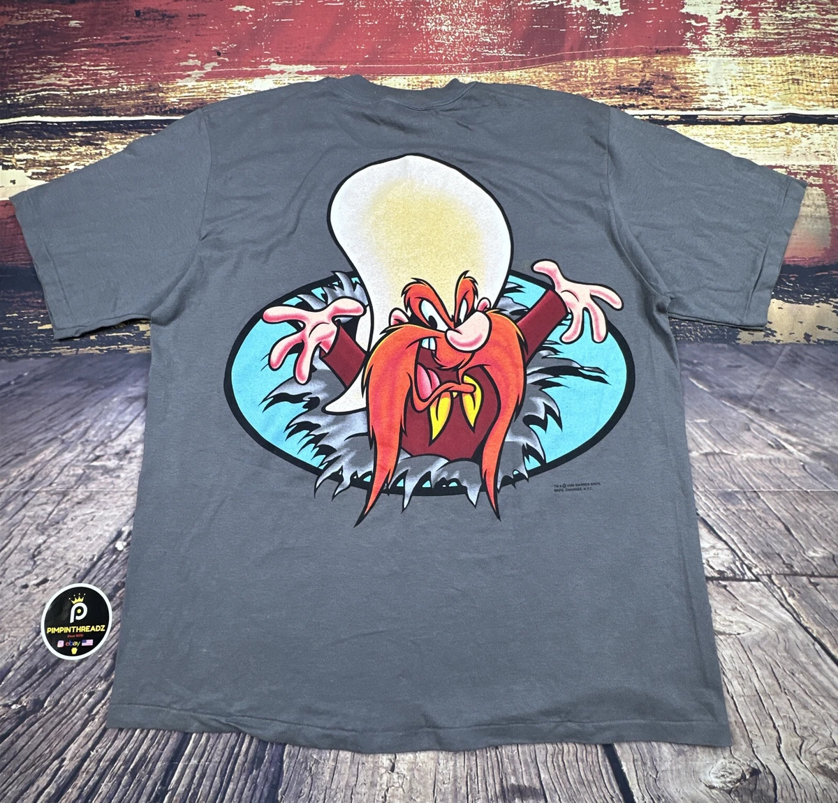 Vintage Yosemite Sam Looney Tunes Shirt Adult XL Gray Cartoon 90s