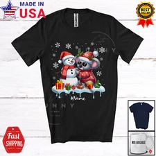 Custom Name Koala Bear Build Snowman; Lovely Snow Santa Koala Bear; Family Shirt