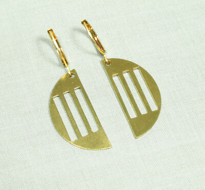 Ohrringe HALBKREISE geometrisch minimalistisch handmade Messing golden (2463)