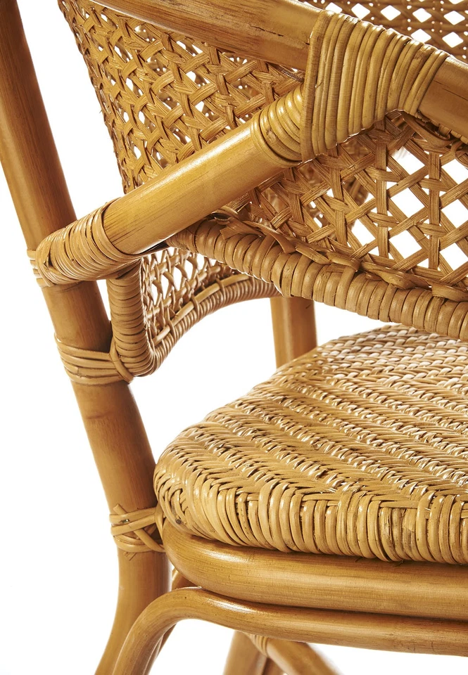Stuhl Rattanstuhl Sessel Rattansessel -NIMES- mit Wiener Geflecht - Rattan natur - Bild 3 von 4