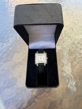 Judith Jack Sterling Silver Watch Marcasite Leather Band OG Box Mint Cond