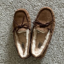 UGG Dakota Chestnut Suede Fur Slippers Womens Size 8 New
