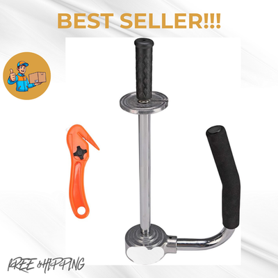 #ad NEW Industrial Stretch Film Dispenser Handle Cutter 11 21.5in Stainless Steel $57.49