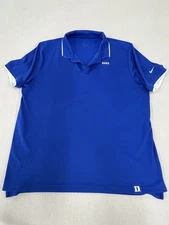 Nike Duke Blue Devils Button Up Shirt Men’s XL Blue Dri Fit Polo Basketball